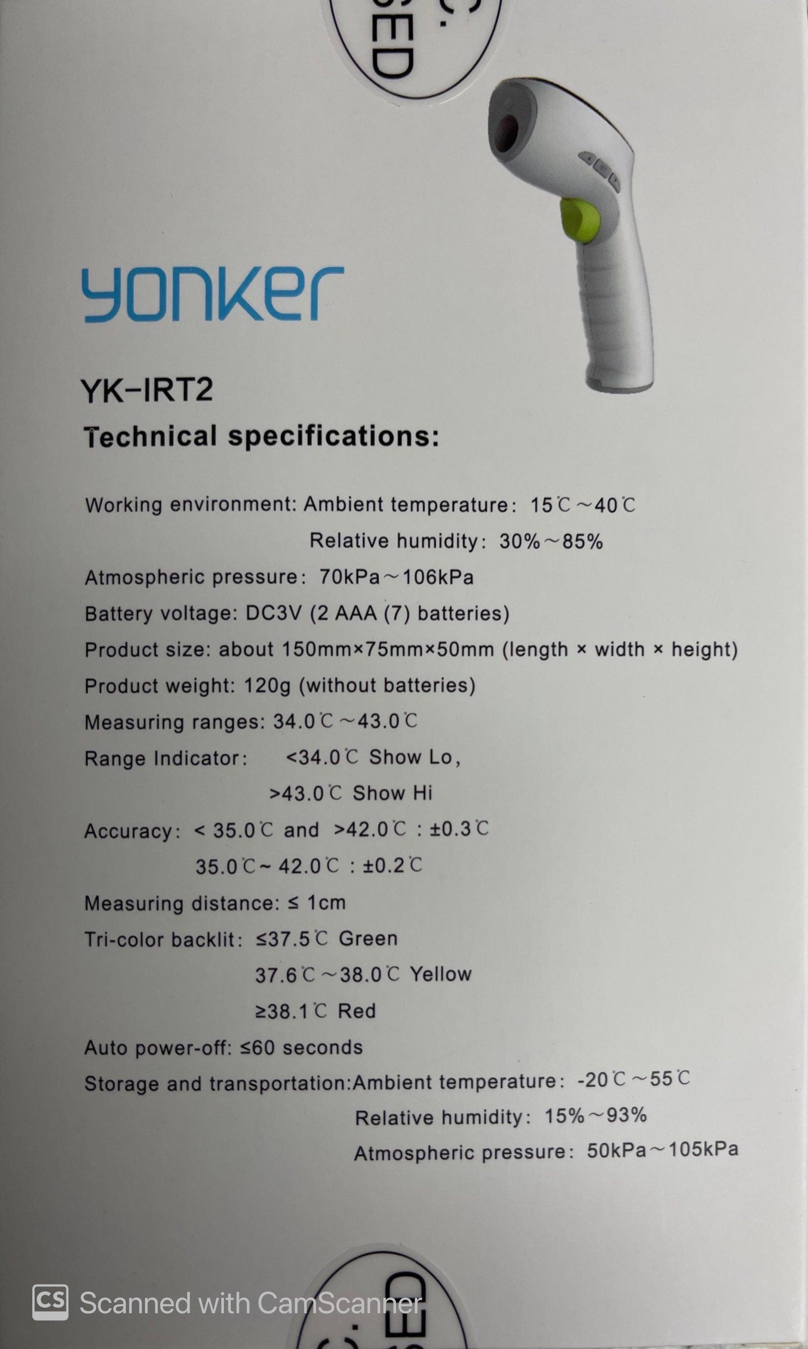 Yonker infrared thermometer