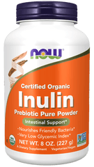 now Inulin Prebiotic Pure FOS Powder, USDA Organic 227 gm