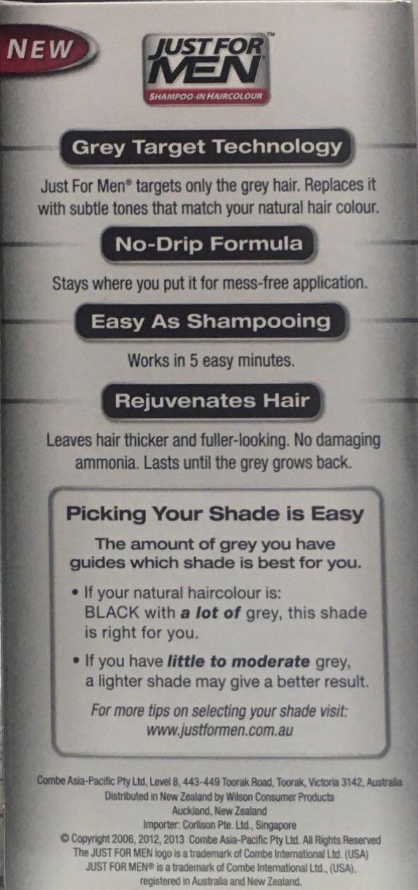 Just For Men Shampoo-In Hair Colour Real Black - DominionRoadPharmacy