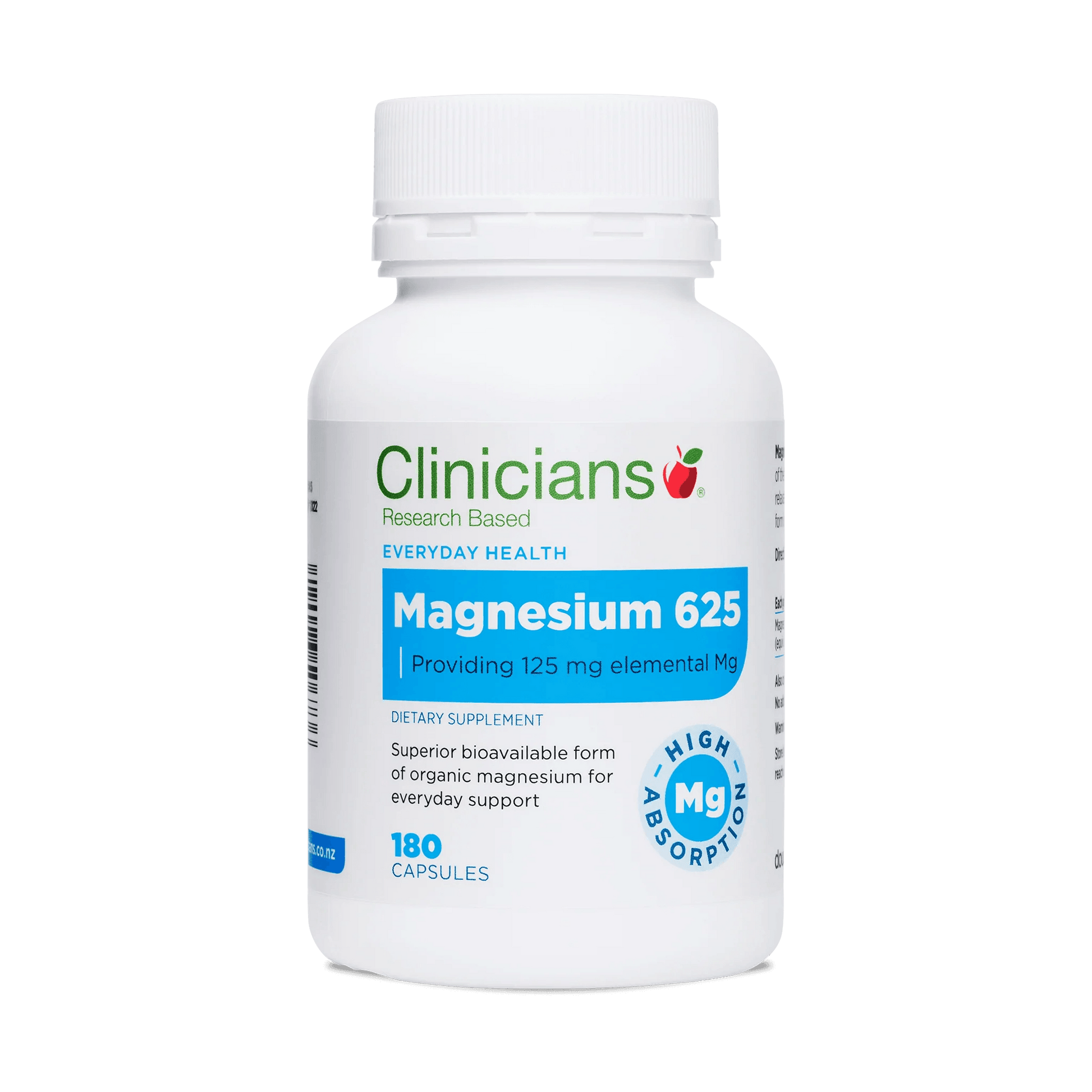 Clinicians Magnesium 625 180caps