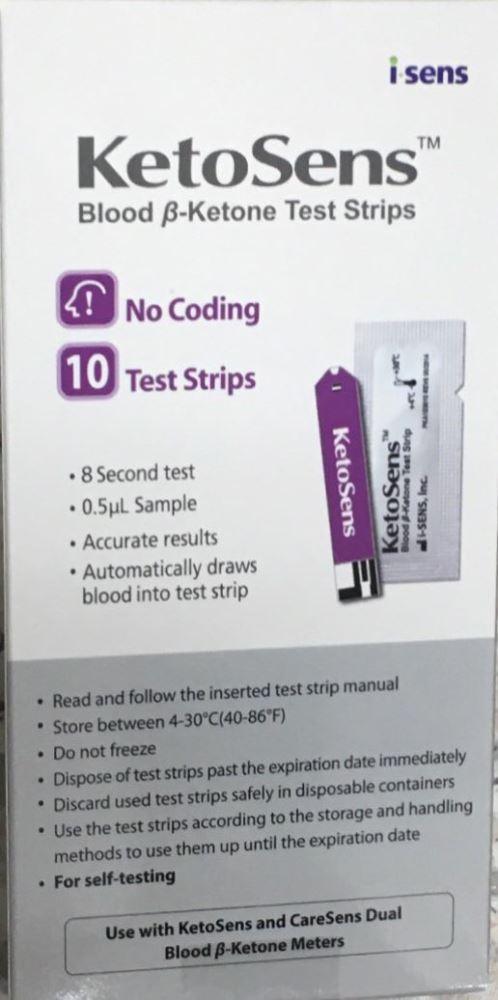 KetoSens Blood Ketone strips 10 Test Strips - DominionRoadPharmacy
