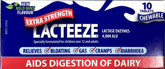 Lacteeze Extra Strength 10 chewable Tablets - DominionRoadPharmacy