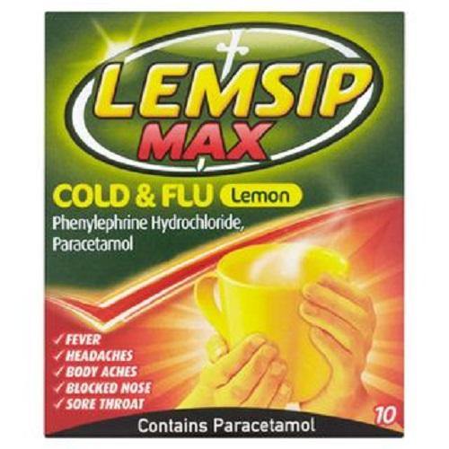 Lemsip Max Cold&Flu Hot drink lemon 10 sachets - DominionRoadPharmacy