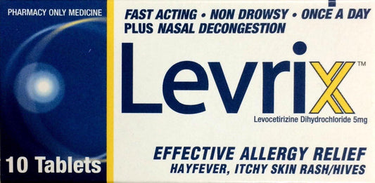 Levrix For Allergy, Hayfever, Itchy Skin Rash/Hives 5mg - 10 Tablets - DominionRoadPharmacy