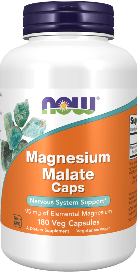 Now Magnesium Malate 180 Caps Veg Capsules