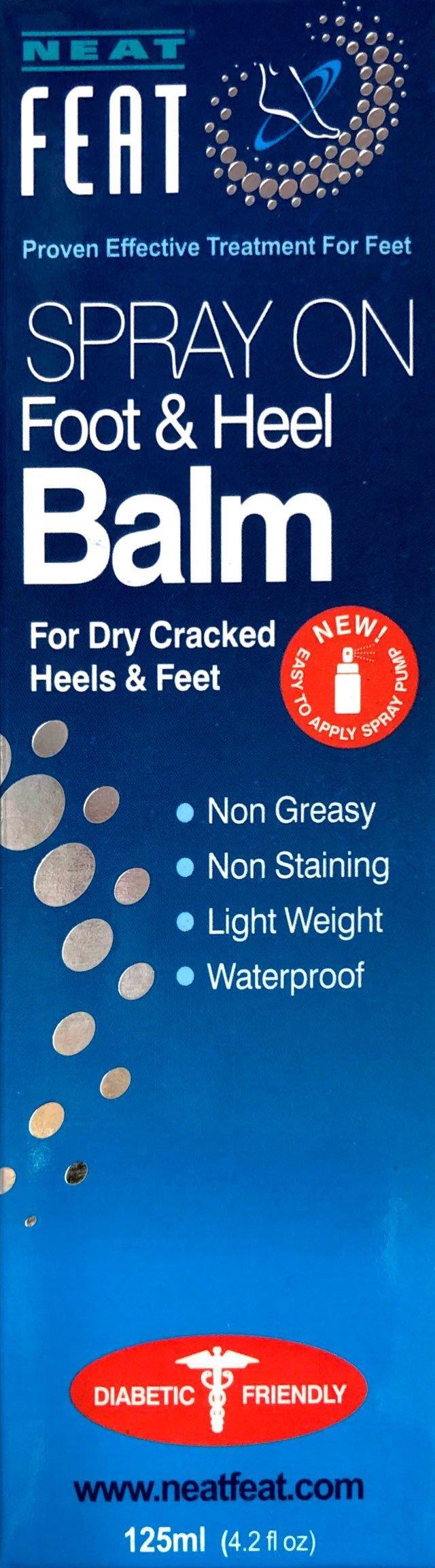 Neat Feat Foot and Heel Balm Spray For Dry Cracked Heels &amp; Feet 125ml