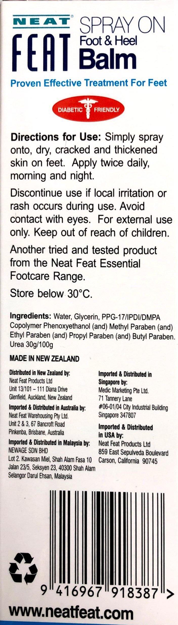 Neat Feat Foot and Heel Balm Spray For Dry Cracked Heels &amp; Feet 125ml