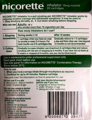 Nicorette inhalator 15mg 20 catridges 1 mouthpiece