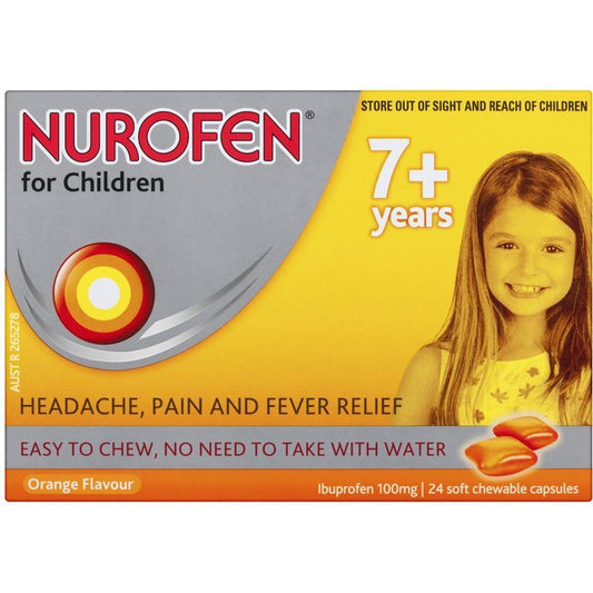 Nurofen for Children 7 years+ Soft Chewable Capsules 24