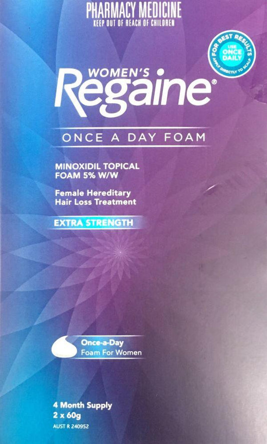 Regaine Women's Extra Strength Minoxidil 5% 4 months 2 * 60 g Pharmacy Medicine Quantity Restriction (2) Applies