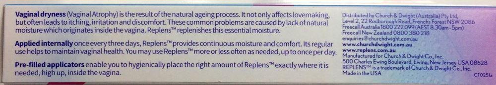 Replens Long Lasting Vaginal Moisturiser 3 Applicators