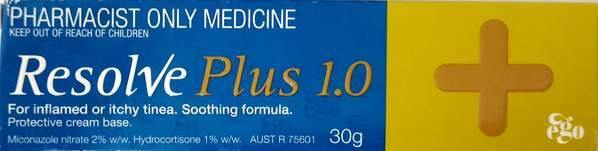 Resolve Plus 1.0 Anti-fungal &amp; Anti-inflammatory Cream 30g - Pharmacist Only Medicine