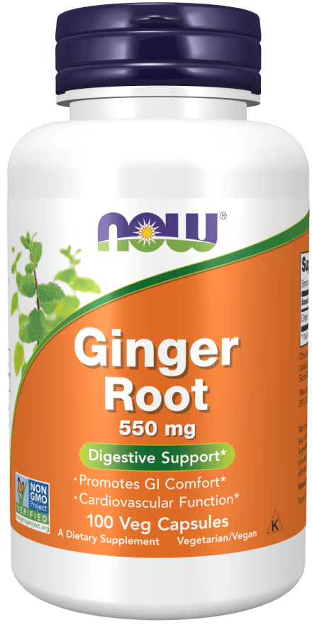 now Ginger Root 550 mg 100 Veg Capsules