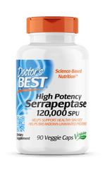 Doctor's Best High Potency Serrapeptase 120,000SPU 90 Vege Capsules