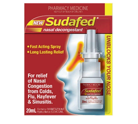 Sudafed Nasal Decongestant Spray 20ml-Pharmacy Medicine
