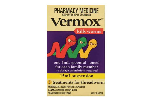 Vermox Kills Worms 15ml  Pharmacy Medicine