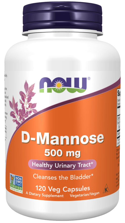 now D-Mannose 500 mg 120 Veg Capsules