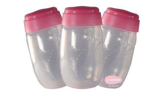 Unimom Breast Milk Storage Bottles Pink (3Pack)