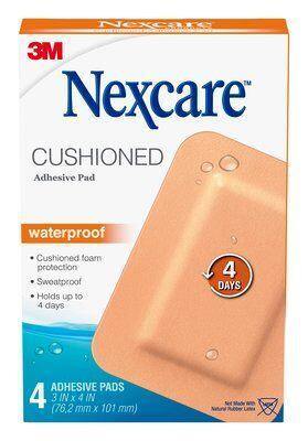 Nexcare Cushioned Waterproof Adhesive Pad 4PK - DominionRoadPharmacy