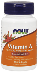 now Vitamin A 10000IU 100 softgels