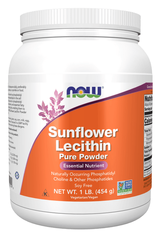 now Sunflower Lecithin Pure Powder 454 gm